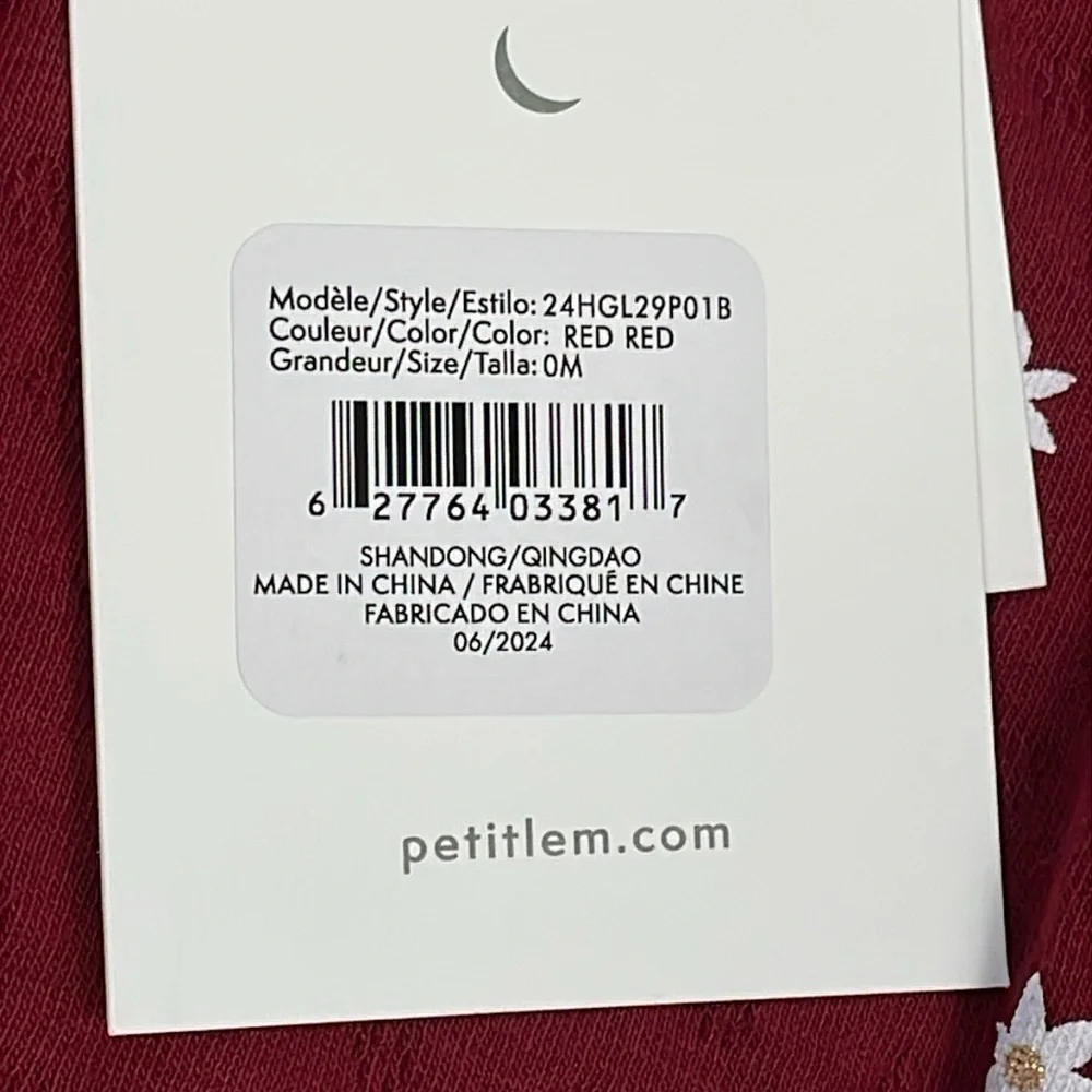 NWT Firsts by Petit Lem Newborn Baby Poinsettia Print Burgundy Pointelle Sleeper